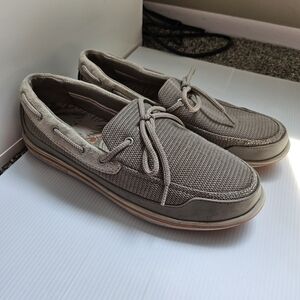 Margaritaville Tap-In Golf Shoe Rubber Spikes Size 9 Khaki Color Boat Shoe